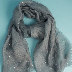 Tilo gray/blue scarf with sequins